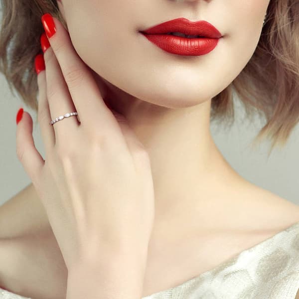 Platinum Plated 5/8ctw. Lab Grown Diamond Ring