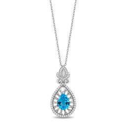 Enchanted by Disney Sterling Silver Topaz Jasmine Pendant