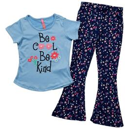 Girls &#40;4-6x&#41; Dream Star Be Cool & Kind Tee Ditsy Flare Pants Set