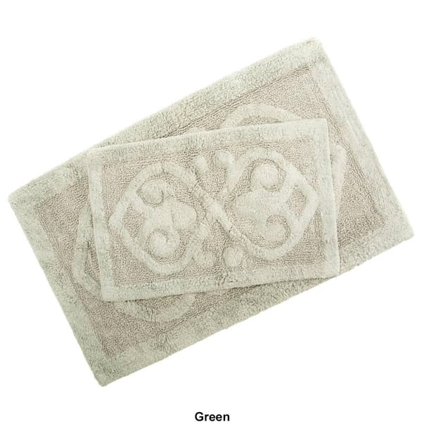 2pc. Damask Bath Rug Set