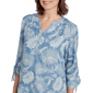Petite Alfred Dunner Classics Split Neck Floral Tie Sleeve Blouse - image 5