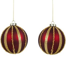 Northlight 4ct Red, Black and Gold Plaid Glass Ball Christmas Ornaments  3.25, 4 - City Market
