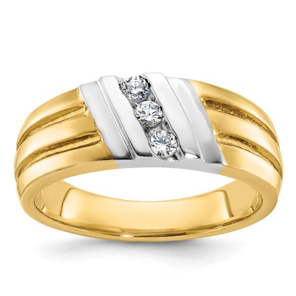 Mens Diamond Classics(tm) 10kt. IBGoodman 1/5ctw. Diamond Ring - image 
