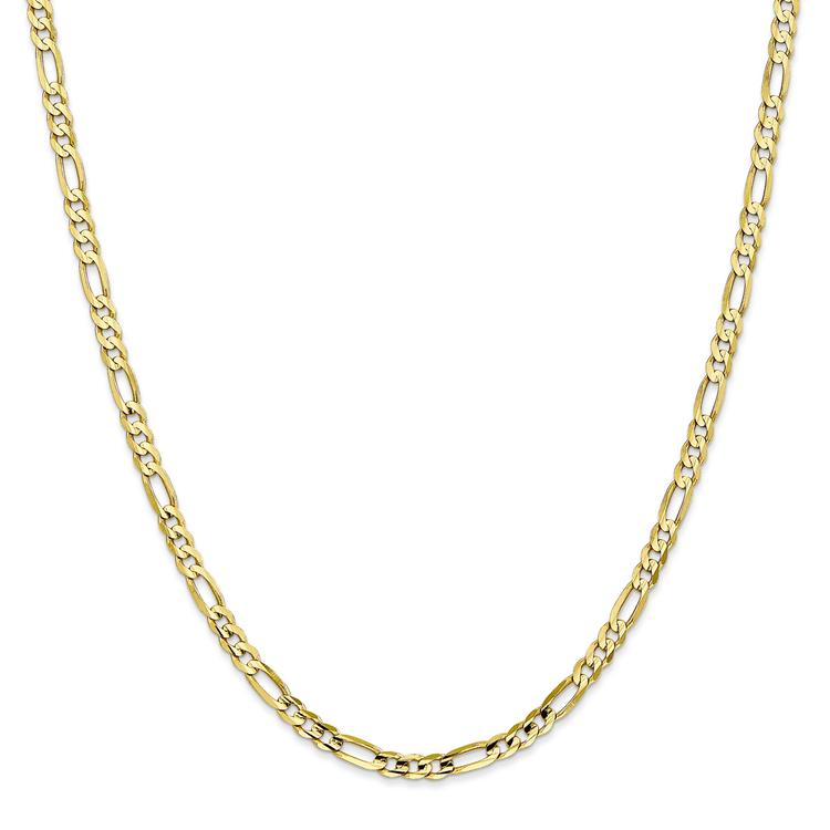 Unisex Gold Classics(tm) 10kt. 4mm 18in. Light Concave Figaro Chain