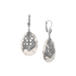 1928 White Oval Semi-Precious Filigree Drop Earrings - image 1