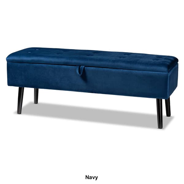 Baxton Studio Caine Velvet Fabric Wood Storage Bench