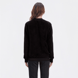 Womens Inner Circle Merry Christmas Sequin Sherpa Sweatshirt