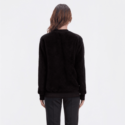 Womens Inner Circle Merry Christmas Sequin Sherpa Sweatshirt