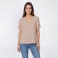 Womens Adrianna Papell Short Pinched Sleeve Faux Button Blouse - image 1