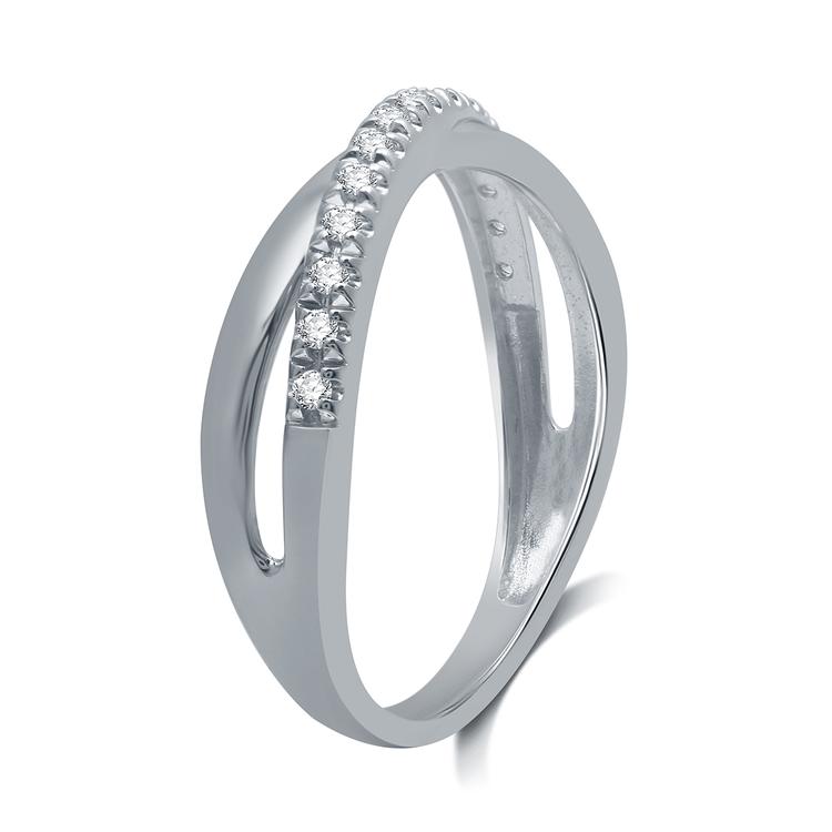 Endless Affection™ 1/10ctw. Diamond Sterling Silver Overlap Band