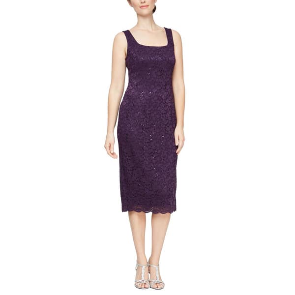 Womens SLNY 2pc. Lace Tea Length Jacket Dress