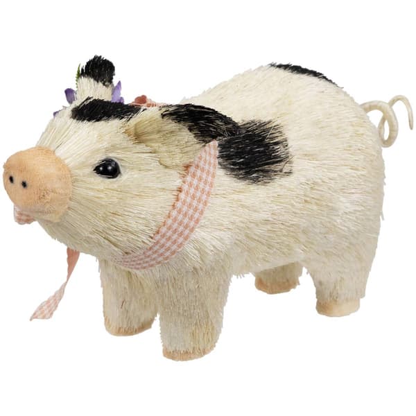 Northlight Seasonal Piglet w/ Bow & Flowers Spring Figurine