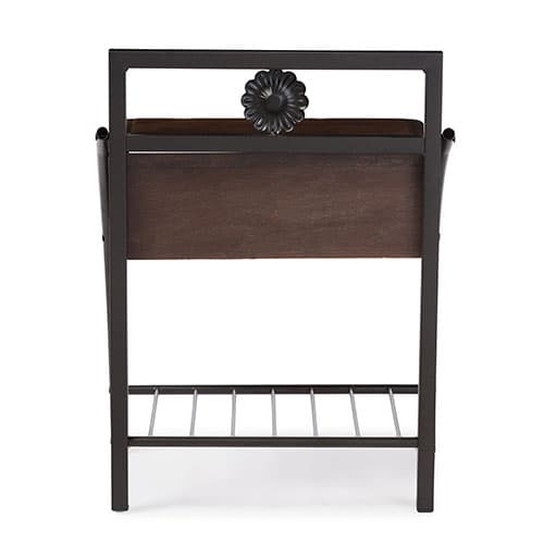 Baxton Studio Jevenci Metal and Walnut Brown Wood Nightstand