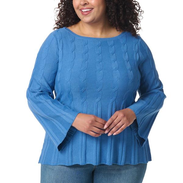 Plus Size Gloria Vanderbilt Maren Cable Sweater - image 