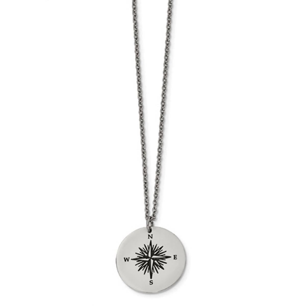 Mens Gentlemen's Classics(tm) Those Who Wander Compass Necklace