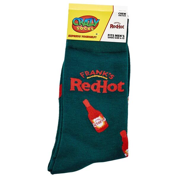 Mens Crazy Socks Frank''s Hot Sauce Crew Socks - image 