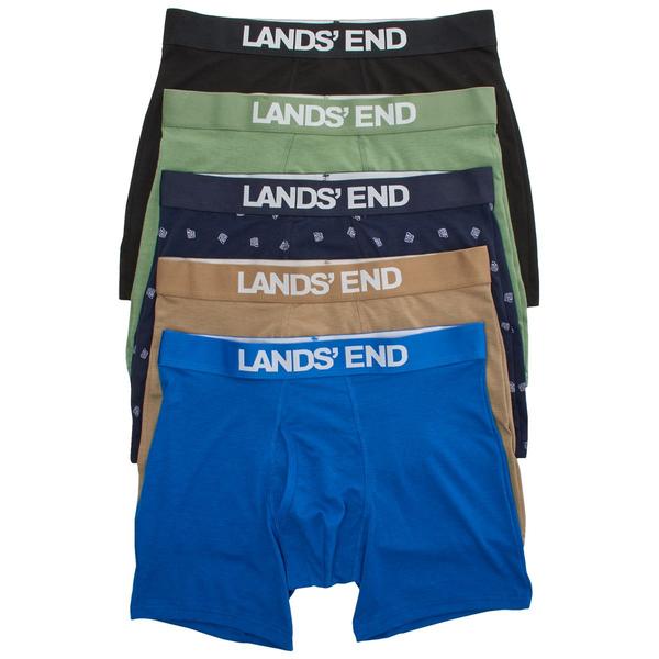 Mens LANDS’ END® 5pk. Boxer Briefs - Ocean