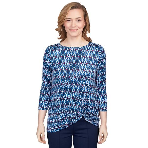 Petite Ruby Rd. Must Haves II Geometric Twisted Front Blouse - image 