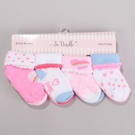 Baby Girl so''dorable&#40;R&#41; 8pk. Heart & Dots Bootie Socks