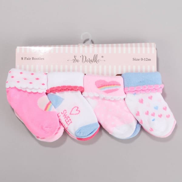 Baby Girl so''dorable&#40;R&#41; 8pk. Heart & Dots Bootie Socks - image 