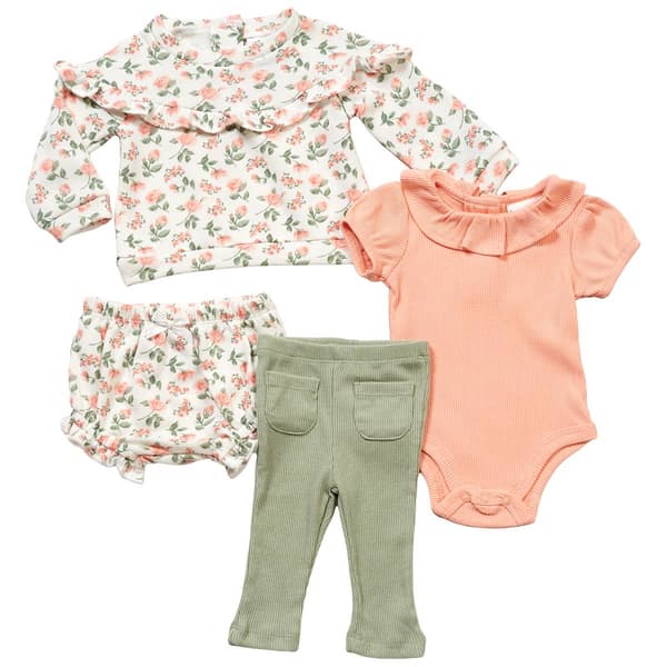 Baby Girl (NB-9M) Nicole Miller 4pc. Flower Fleece Set - image 