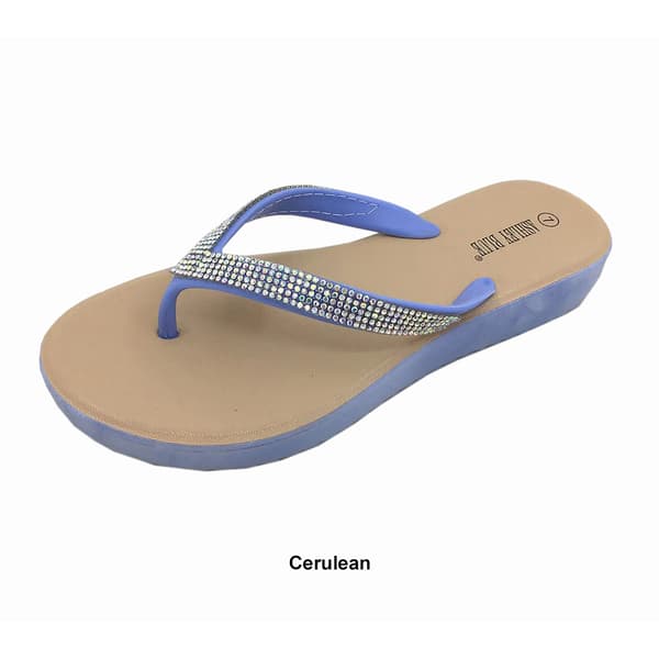 Womens Ashley Blue Jelly Flip Flops