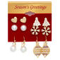 6pc. Heart/Tree/Ornament Stud & Dangle Earrings Set - image 2