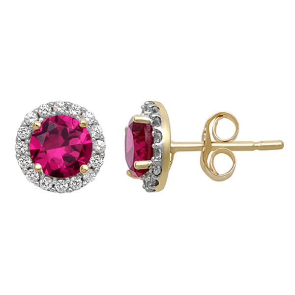 Gemstone Classics&#40;tm&#41; Ruby & White Sapphire Earrings - image 