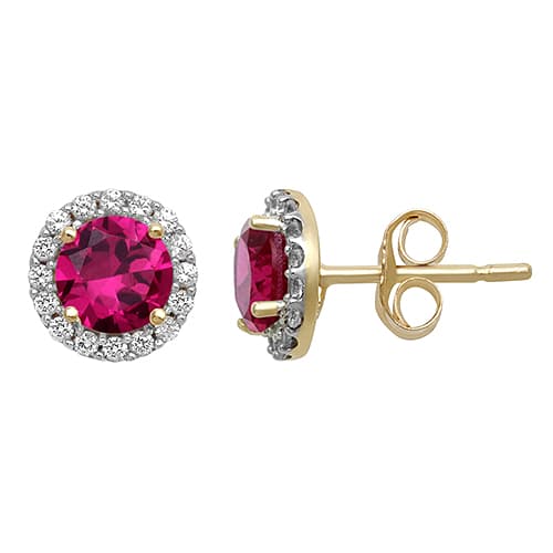 Gemstone Classics(tm) Ruby & White Sapphire Earrings - image 
