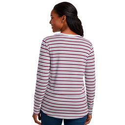 Petite Hasting & Smith Long Sleeve Stripe Henley Tee