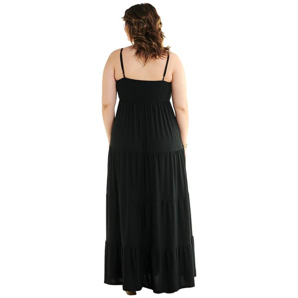 Juniors Plus Derek Heart Brushed Jersey Empire Lace Maxi Dress
