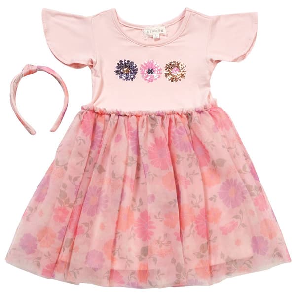 Girls (4-6x) BTween® Flutter Sleeve Floral Tutu Dress - image 
