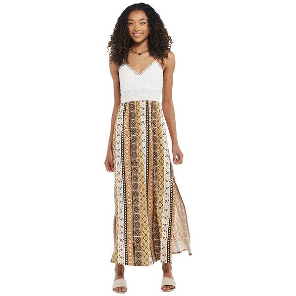 Juniors Derek Heart Harmony Crochet Maxi Slip Dress - image 