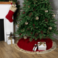 Northlight 48in. Cable Knit Christmas Tree Skirt w/ Faux Fur Trim - image 3