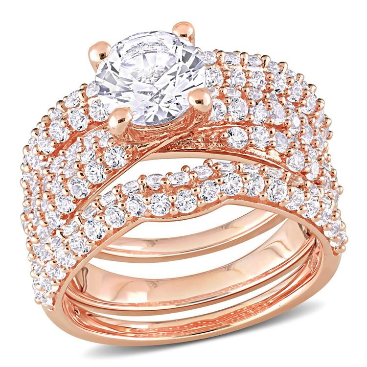 Gemstone Classics(tm) Lab Created White Sapphire Bridal Set