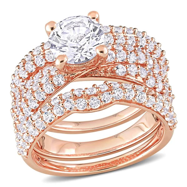 Gemstone Classics(tm) Lab Created White Sapphire Bridal Set - image 