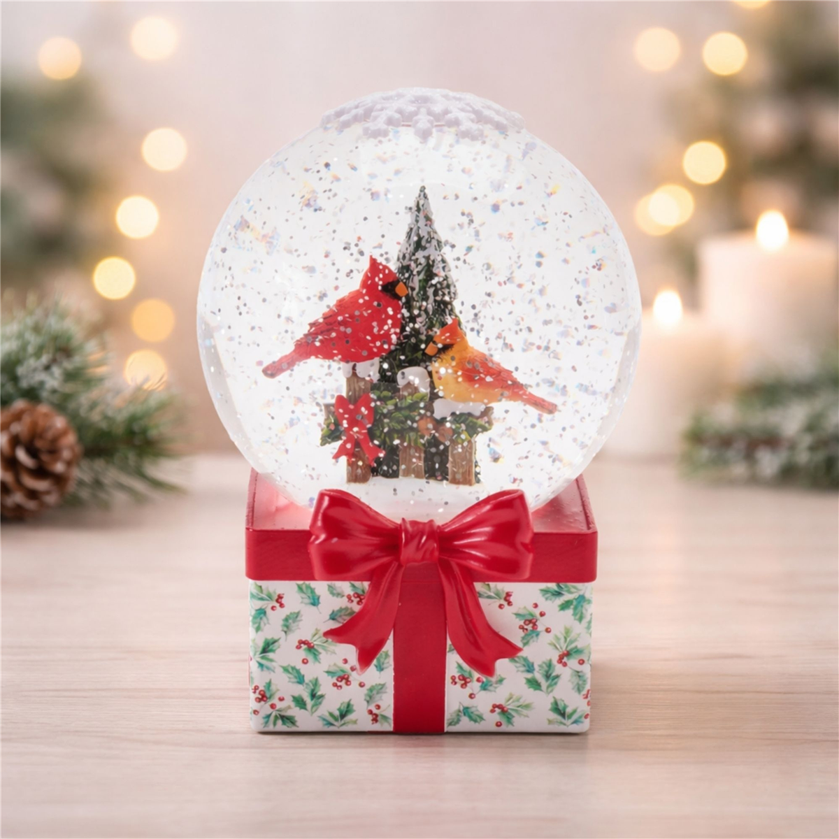 Melrose 6.5in. LED Cardinal Snow Globe