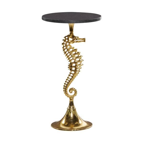 9th & Pike(R) Gold Aluminum Coastal Accent Table - image 