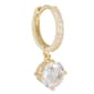 Athra 14kt. Gold over Brass 15mm Hoop Earrings with Crystal Drop - image 2