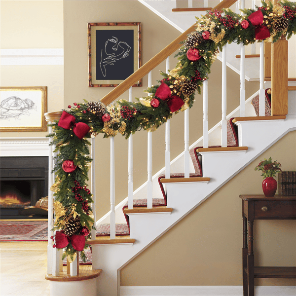 Puleo International 6ft. Pre-Lit Adorned Garland