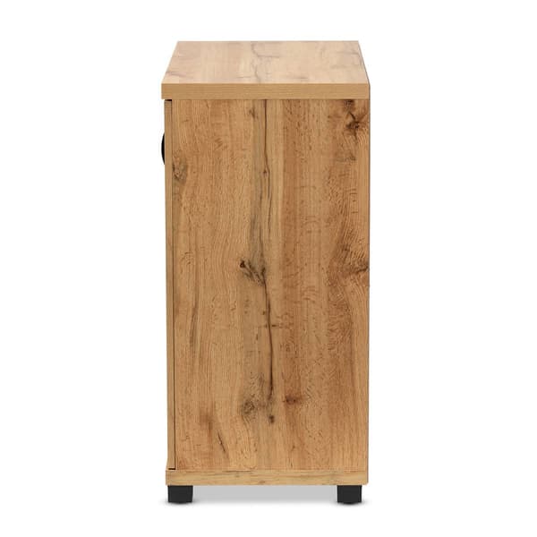 Baxton Studio Zentra Oak Brown Wood 2-Door Storage Cabinet