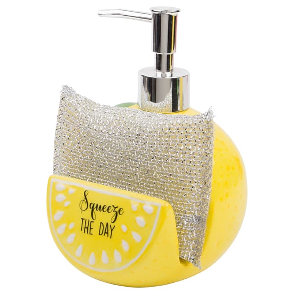 Home Essentials Lemon Soap Pump &amp; Sponge Holder