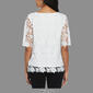 Petite Rafaella&#174; Short Sleeve Scalloped Lace Blouse - image 2