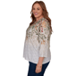 Plus Size Alfred Dunner Classics 3/4 Sleeve Autumn Leaves Blouse - image 4