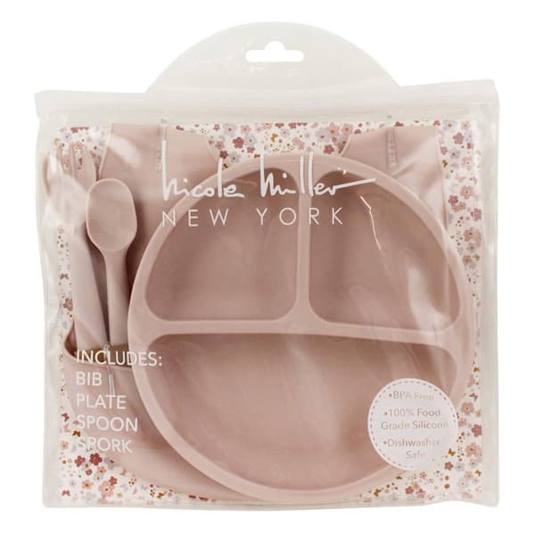 Baby Girl Nicole Miller New York 4pc. Silicone Meal Set