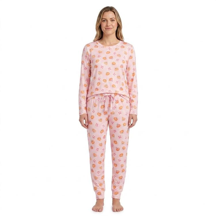 Womens Sincerely Jules Pumpkins & Bows Joggers Pajama Set