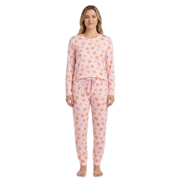 Womens Sincerely Jules Pumpkins & Bows Joggers Pajama Set - image 