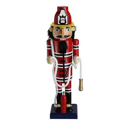 Northlight Seasonal 14in. Red Fireman with Hose Nutcracker