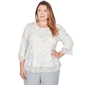 Plus Size Alfred Dunner Al Fresco Python Printed Knit Flutter Sl - image 1