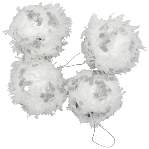 Northlight 4ct. Feather Ball with Sequins Christmas Ornaments